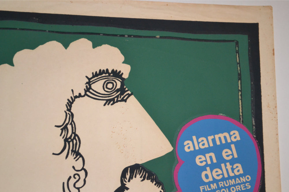 1976 Cuban Original Silkscreen Movie Poster.Delta Alarm.Romanian.Art Robbery