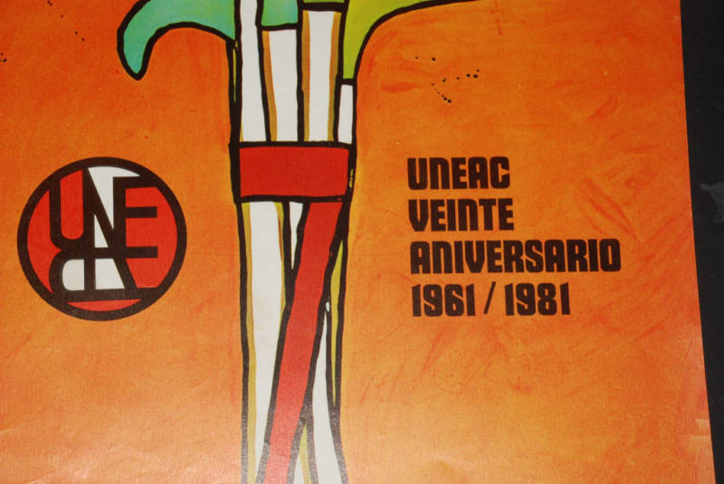 1981 Cuban Original Poster.Genuine Collectible art.UNEAC 20th Anniversary.Castro