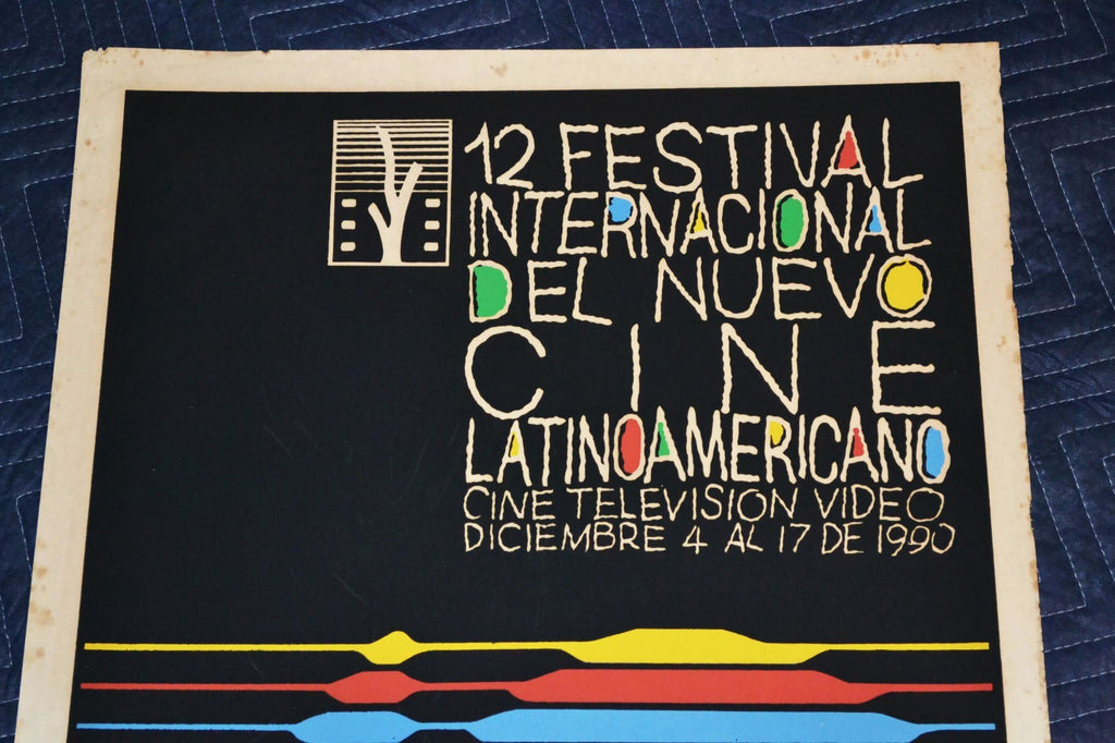 1990 Original Cuban Silkscreen Movie Poster.Festival Internacional Latin Cinema.