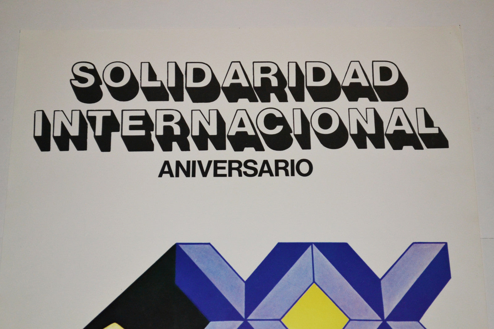 1991 Original Cuba Political Poster.Cold War Graphic.International Solidarity.