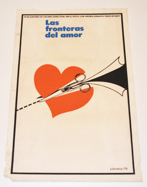 1975 Cuban Original Silkscreen Movie Poster.The Frontiers of Love.Romantic art