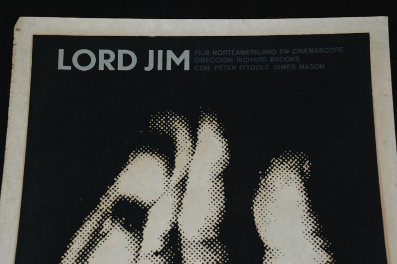 1971 Original Cuban Silkscreen Movie Poster"LORD Jim"American Brooks art Film