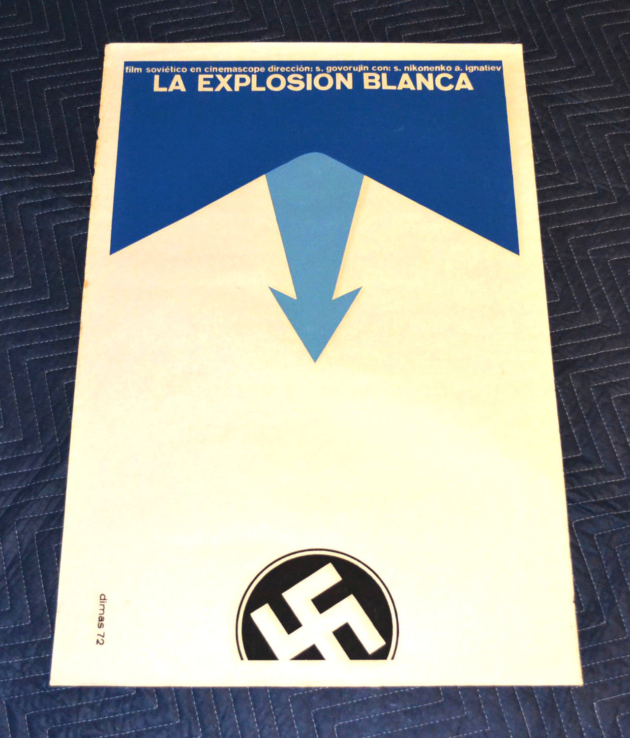 1972 Original Cuban Silkscreen Movie Poster.White explosion.Russian soviet film.