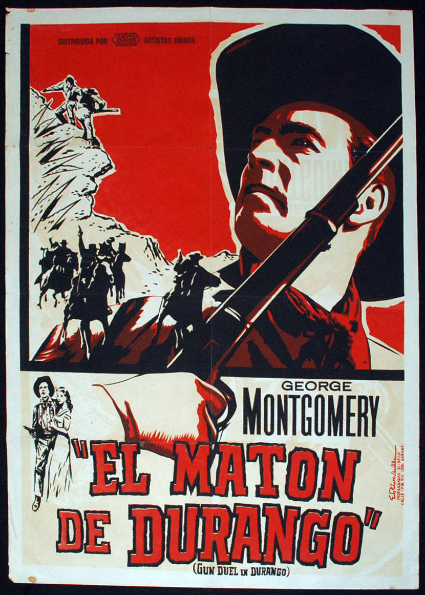 1955 Cuba Movie Poster by Eladio Rivadulla.MATON de Durango.Mexico film art.RARE