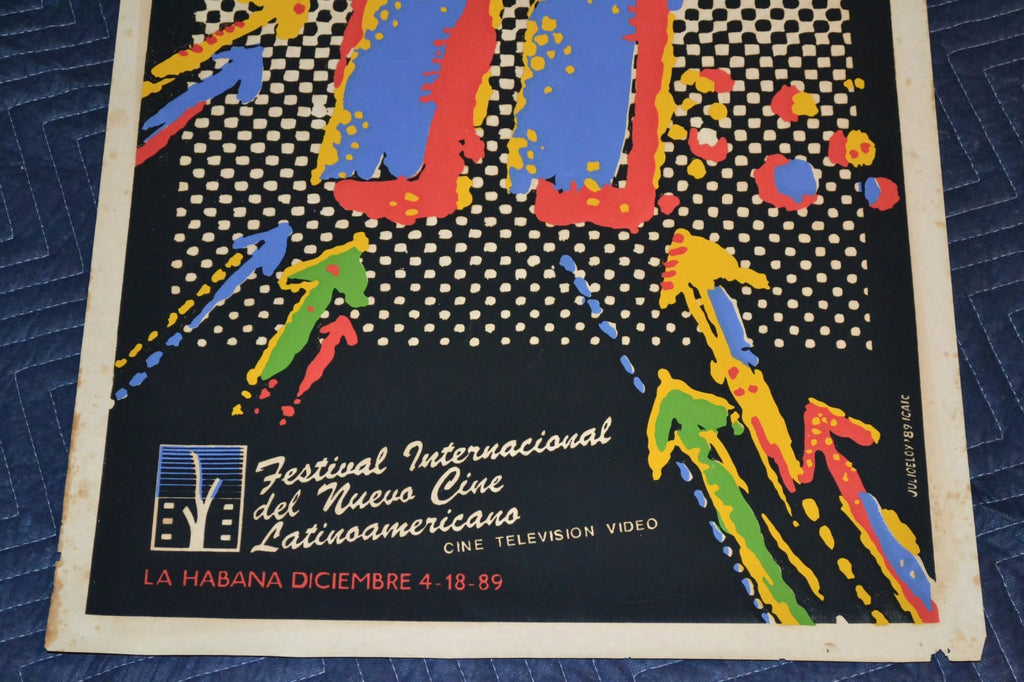 1989 Original Cuban Silkscreen Movie Poster.Festival Internacional Latin Cinema.