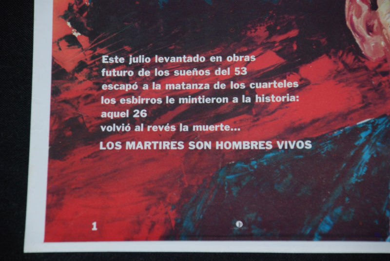 Cuban Original Poster.Genuine.Abel Santamaria.Rene Mederos art.arte.History