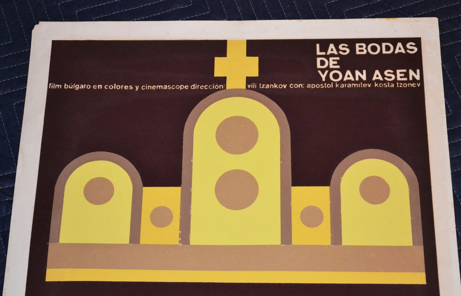 1977 Original Cuban Silkscreen Poster.The Wedding of Yoan Asen.Church.Blood drop