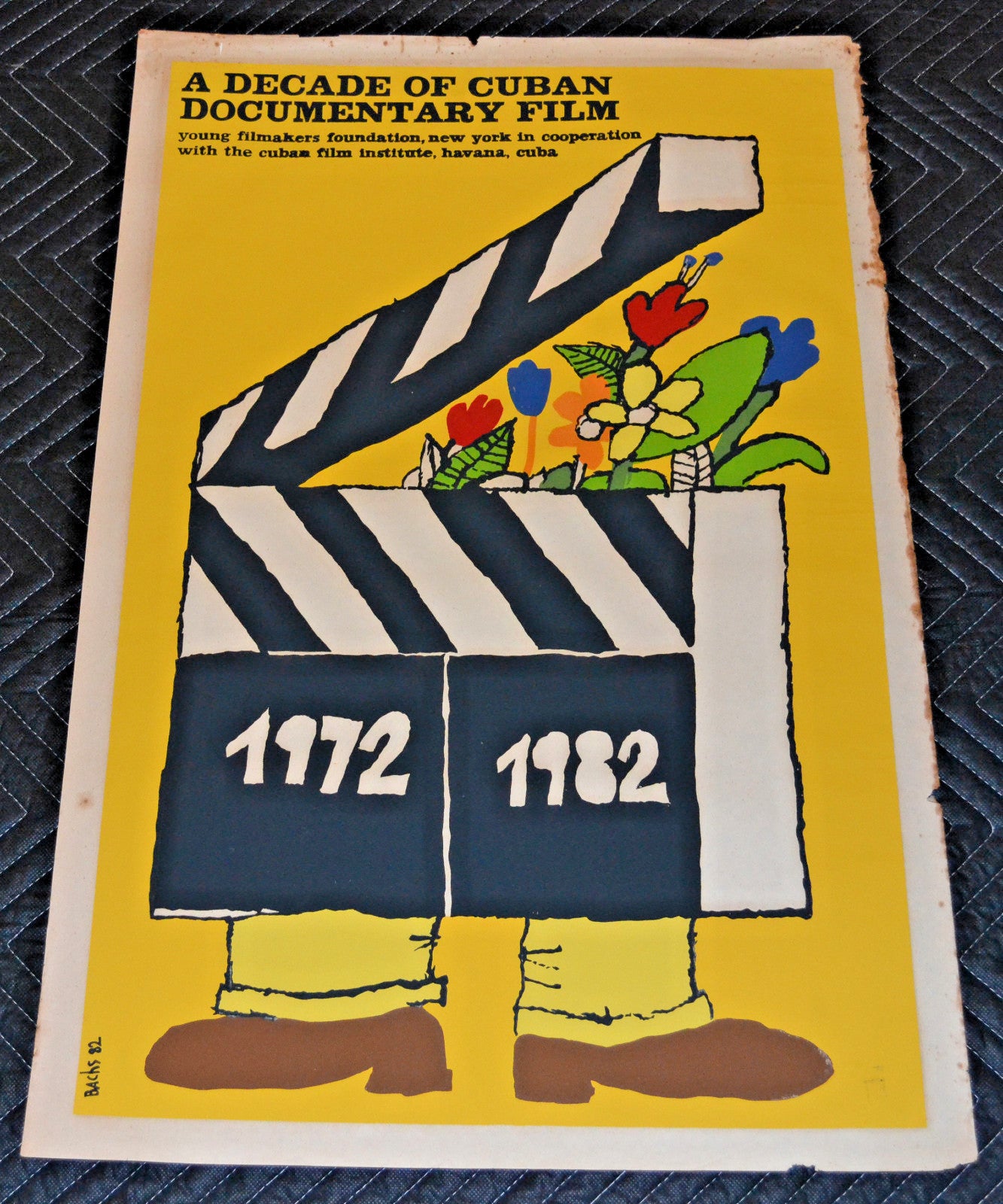 1982 Original Cuban Movie Poster.Tropical.Decade Cinema.New York Filmakers art