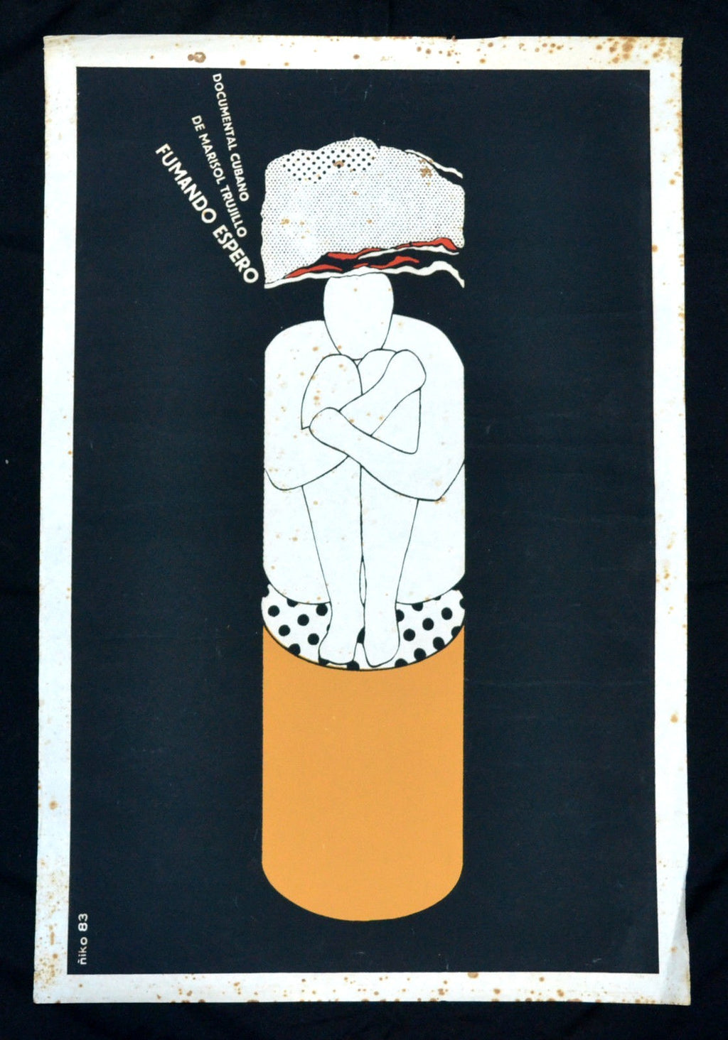 1983 Original Cuban Movie Poster"Fumando Espero"Collectible art.Cigar Smoker