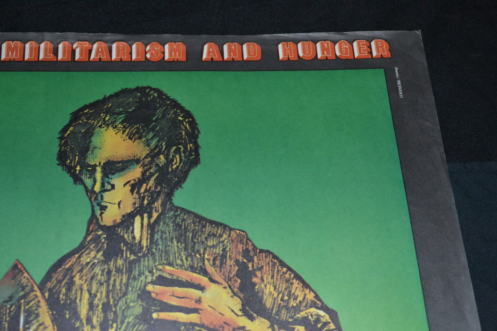 1982 Original Cuban Poster.No to Militarism and Hunger.Socialist graphic arts.