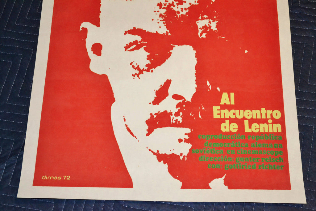 1972 Original Cuban Silkscreen Movie Poster.Lenin encounter.Russian.Reisch art.