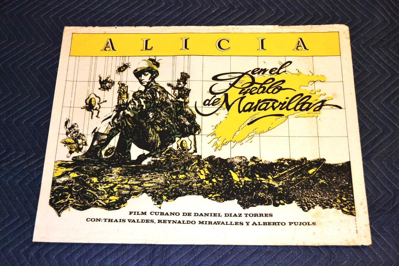 1991 Original Cuban Silkscreen Movie Poster.Alicia en el pueblo Maravillas.Rare!