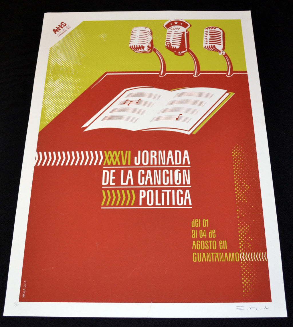 Original Cuban Movie Poster"Political Songs art"Limited edition.Afiche.Cartel