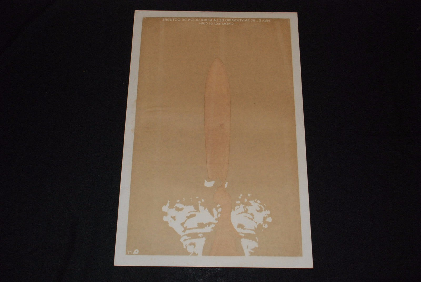 1977 Original Cuban Silkscreen Movie Poster.Plakat"Russian Soviet Revolution art