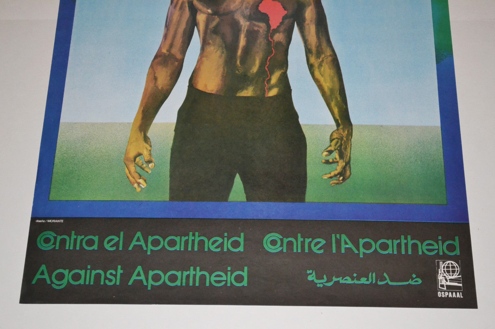1982 Original Cuba Political Poster.South Africa Apartheid.Cold War Graphic art.