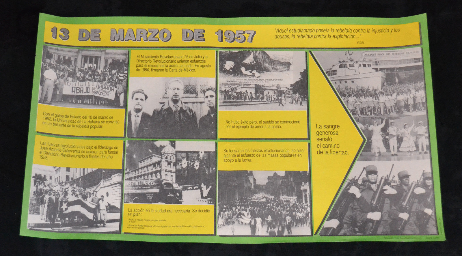 1989 Cuban Original Poster.History propaganda.Communist army publication art