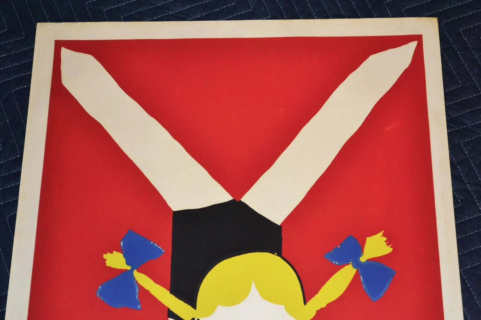 1977 Original Cuban Silkscreen Movie Poster.Blondie long braids.Tail.Gymnastics.