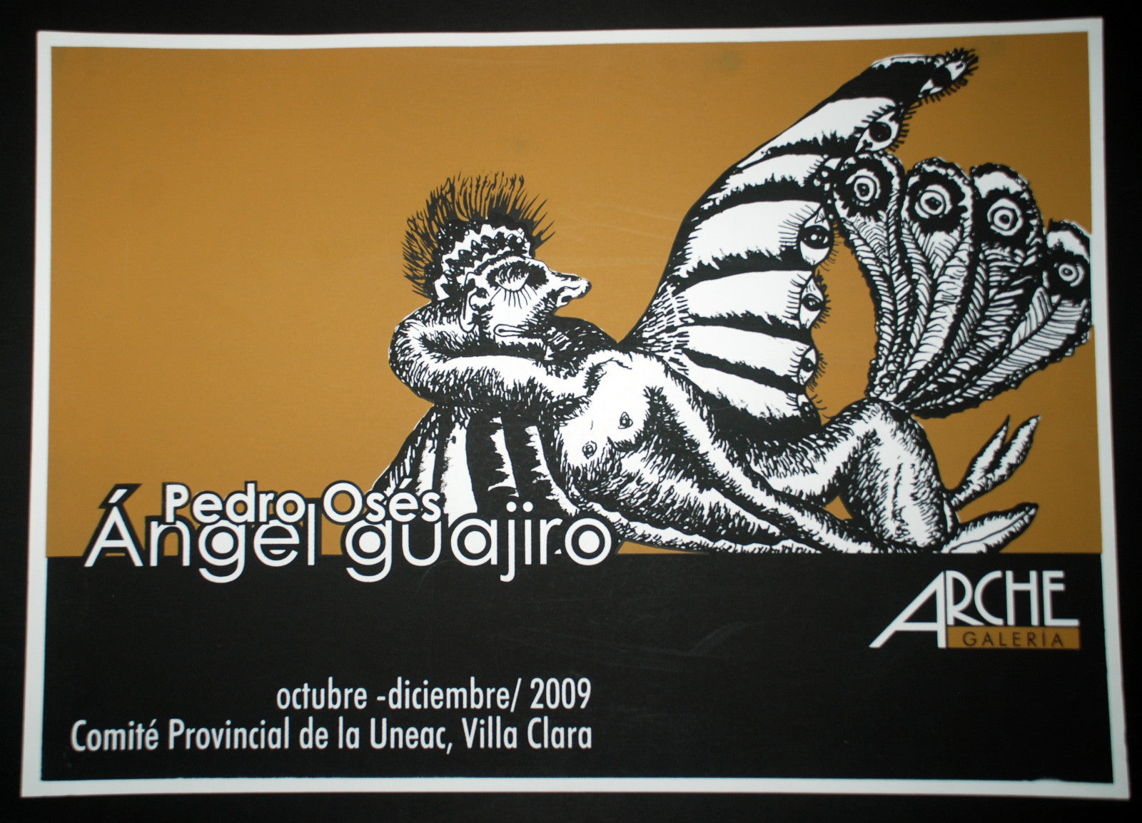 Original Cuban SILKSCREEN Poster"ANGEL GUAJIRO EXHIBITION"Pedro Oses.Arte Cubano