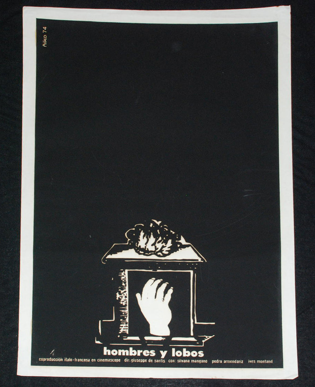 1974 Original Cuban Movie Poster.Plakat.Affiche.affisch"Men and Wolves"Italian