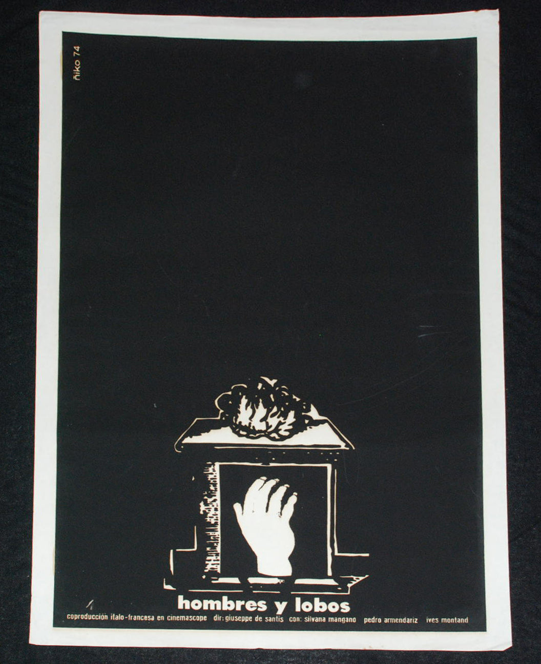 1974 Original Cuban Movie Poster.Plakat.Affiche.affisch"Men and Wolves"Italian