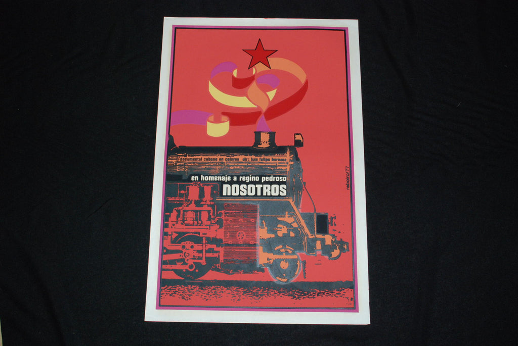 1977 Original Cuban Silkscreen Movie Poster"Nosotros.Us"Collectible Railroad art