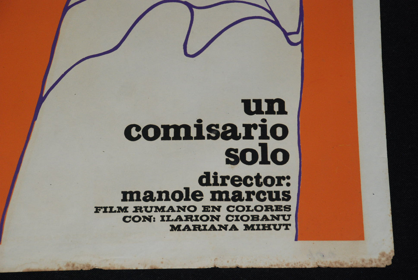 1974 Original Cuban Movie Poster.Romania.Manole Marcus"LONELY Detective"Art