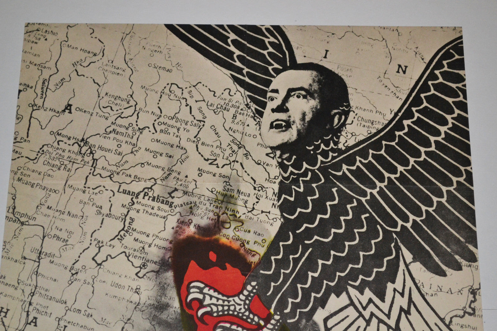 1971 Original Cuba Political Poster.Cold War Graphic Propaganda.Nixon Vietnam