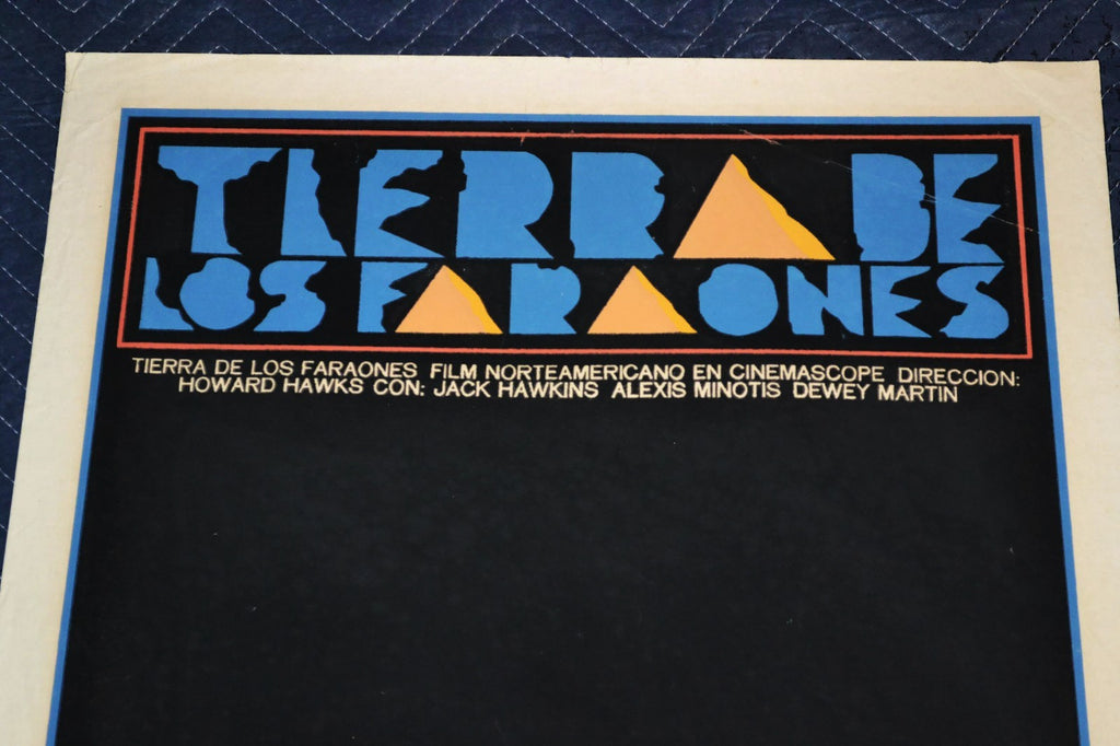 1970 Cuban Original Silkscreen Movie Poster.Land of Pharaoh.Egypt Pyramid.Art.