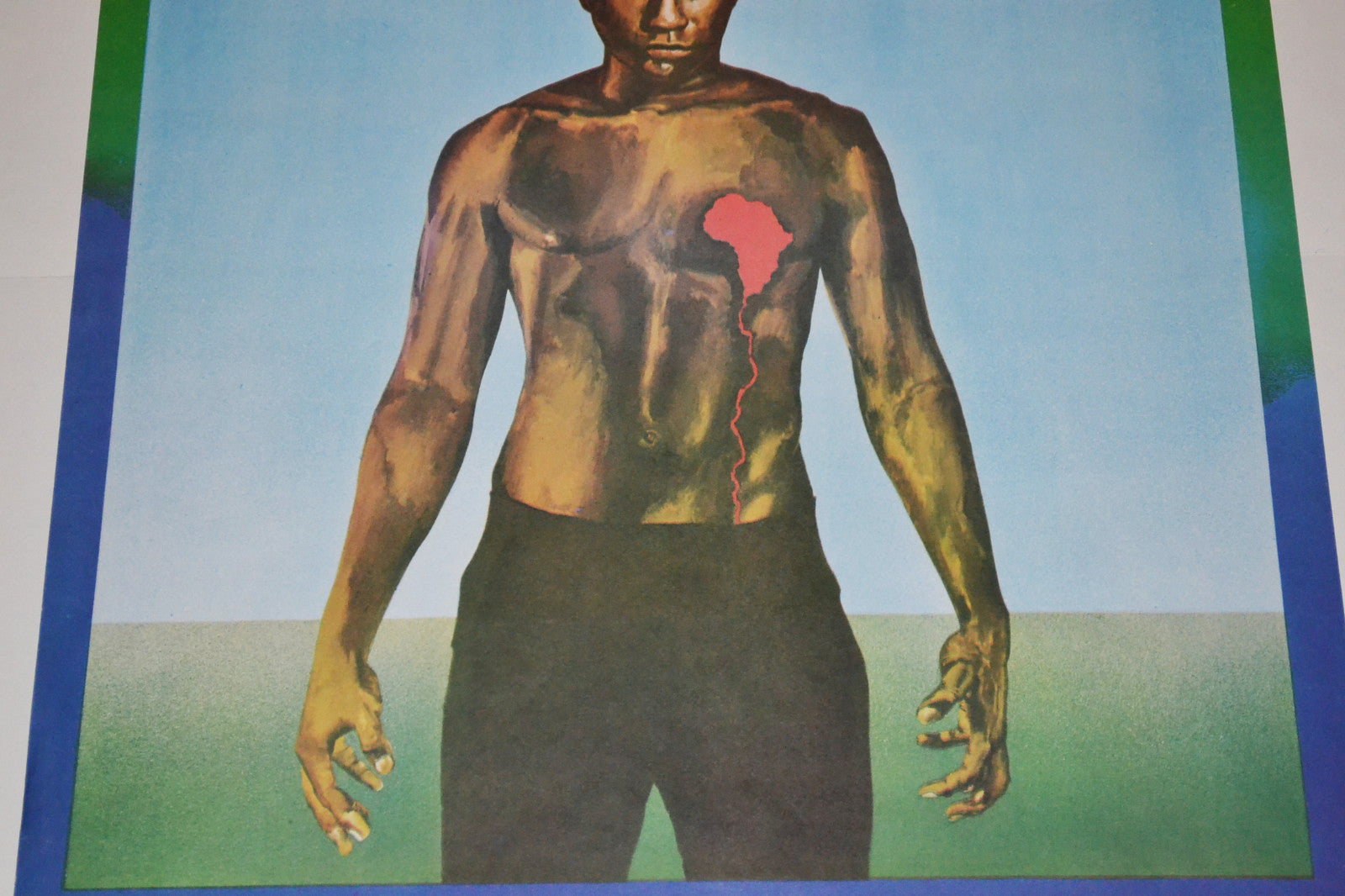 1982 Original Cuba Political Poster.South Africa Apartheid.Cold War Graphic art.