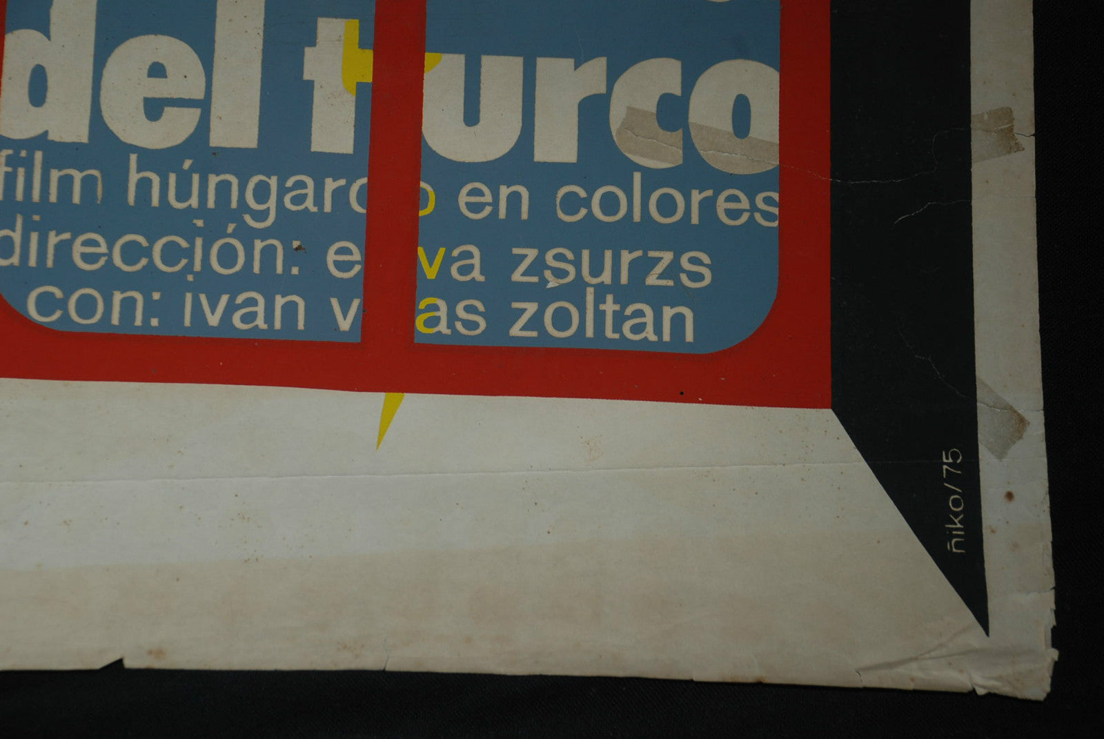 1975 Original Cuban Movie Poster"The SPEAR of the TURK"Lanza del turco.Film art.