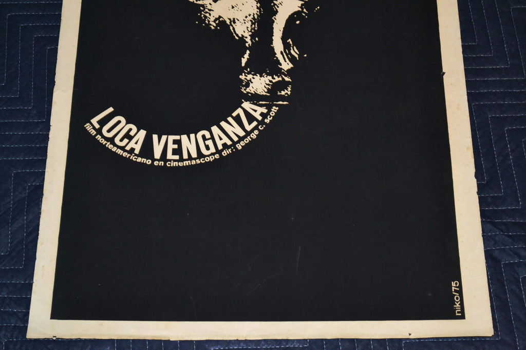 1975 Original Cuban Silkscreen Movie Poster"Rage"Gas Mask.Art.