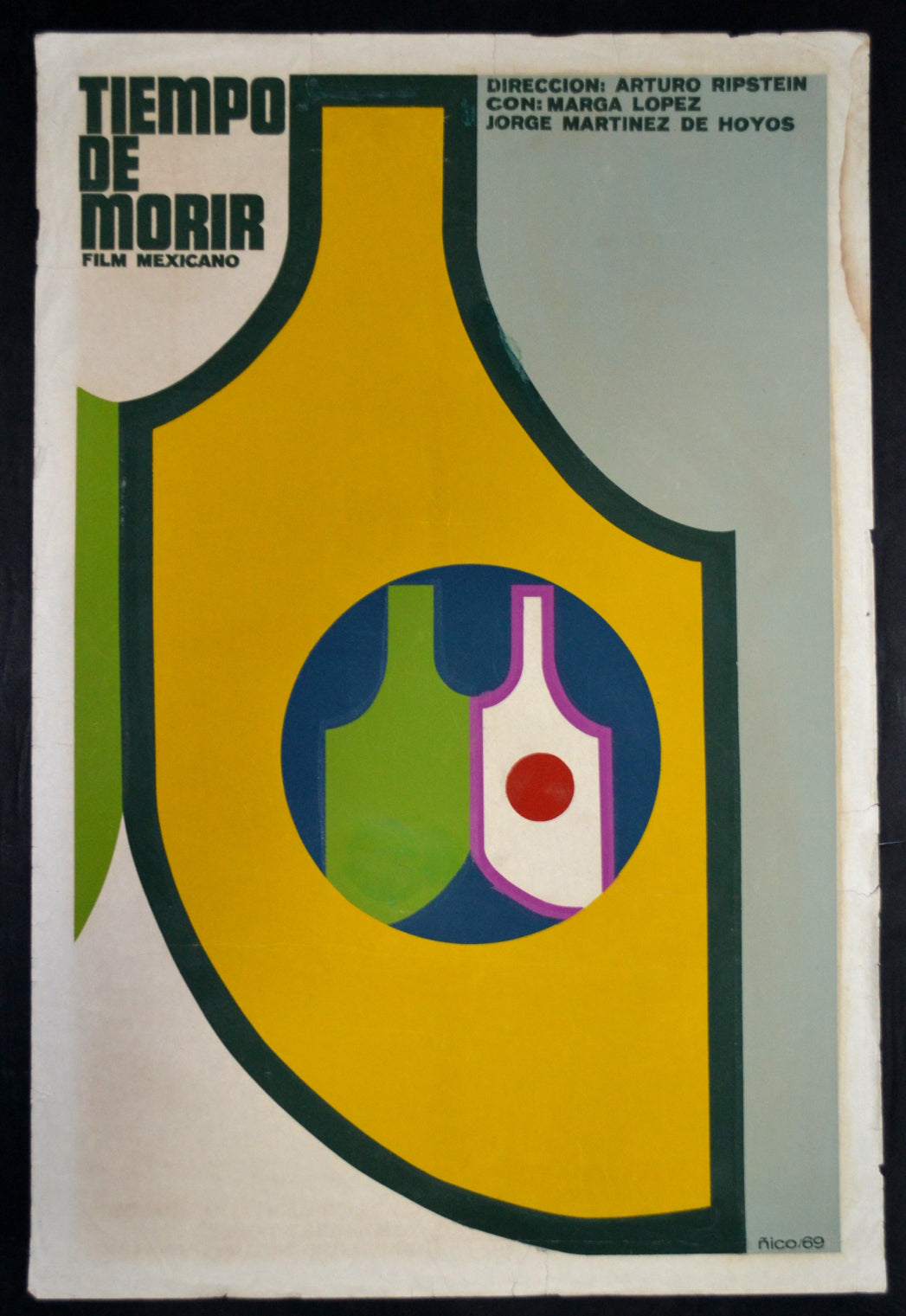 1969 Original Cuban Movie Poster"Time to die"Mexican film.Highly Collectible art
