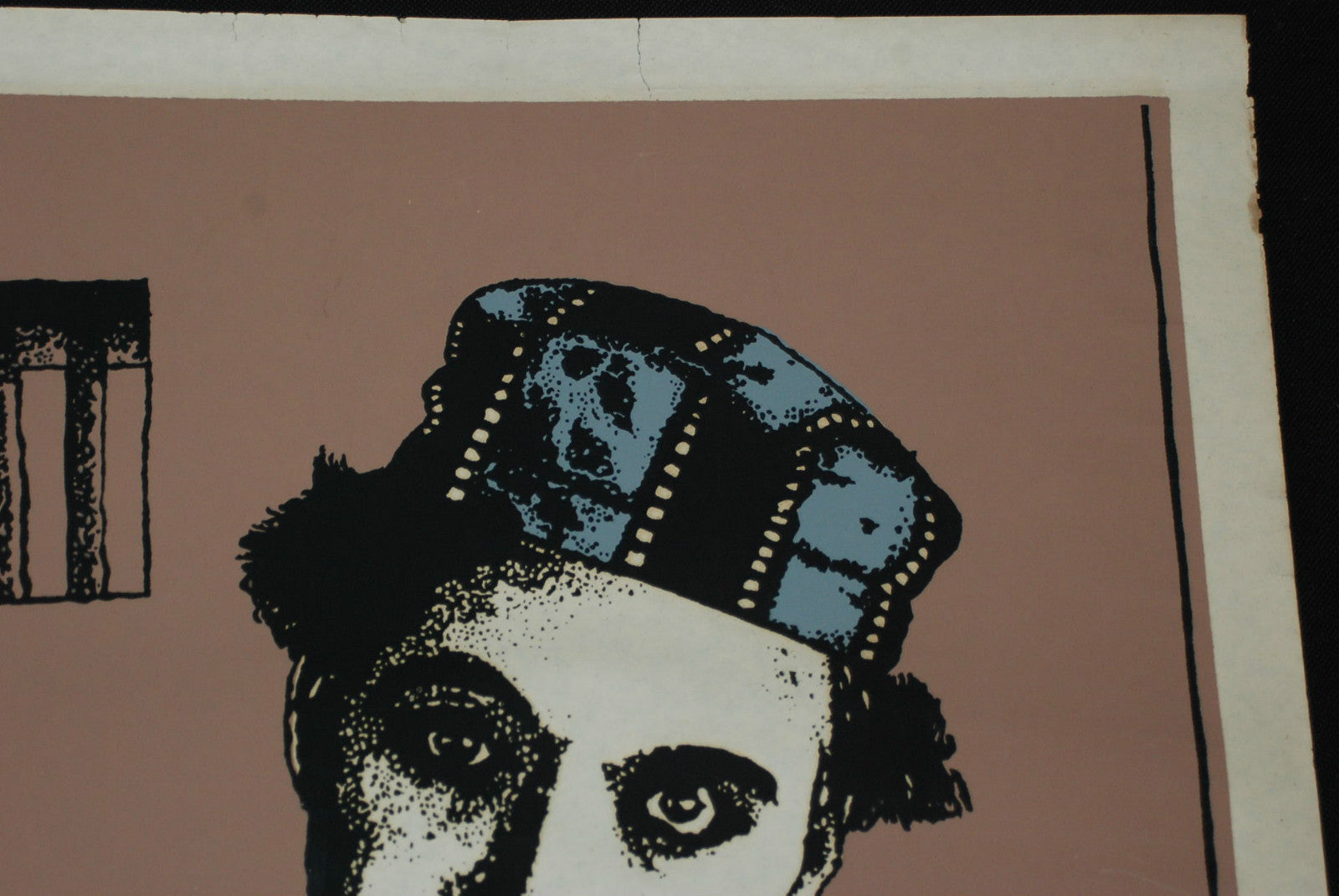 1990 Original Cuban Poster.Plakat.Affiche.FIAF.Charlie Claplin in Prison art