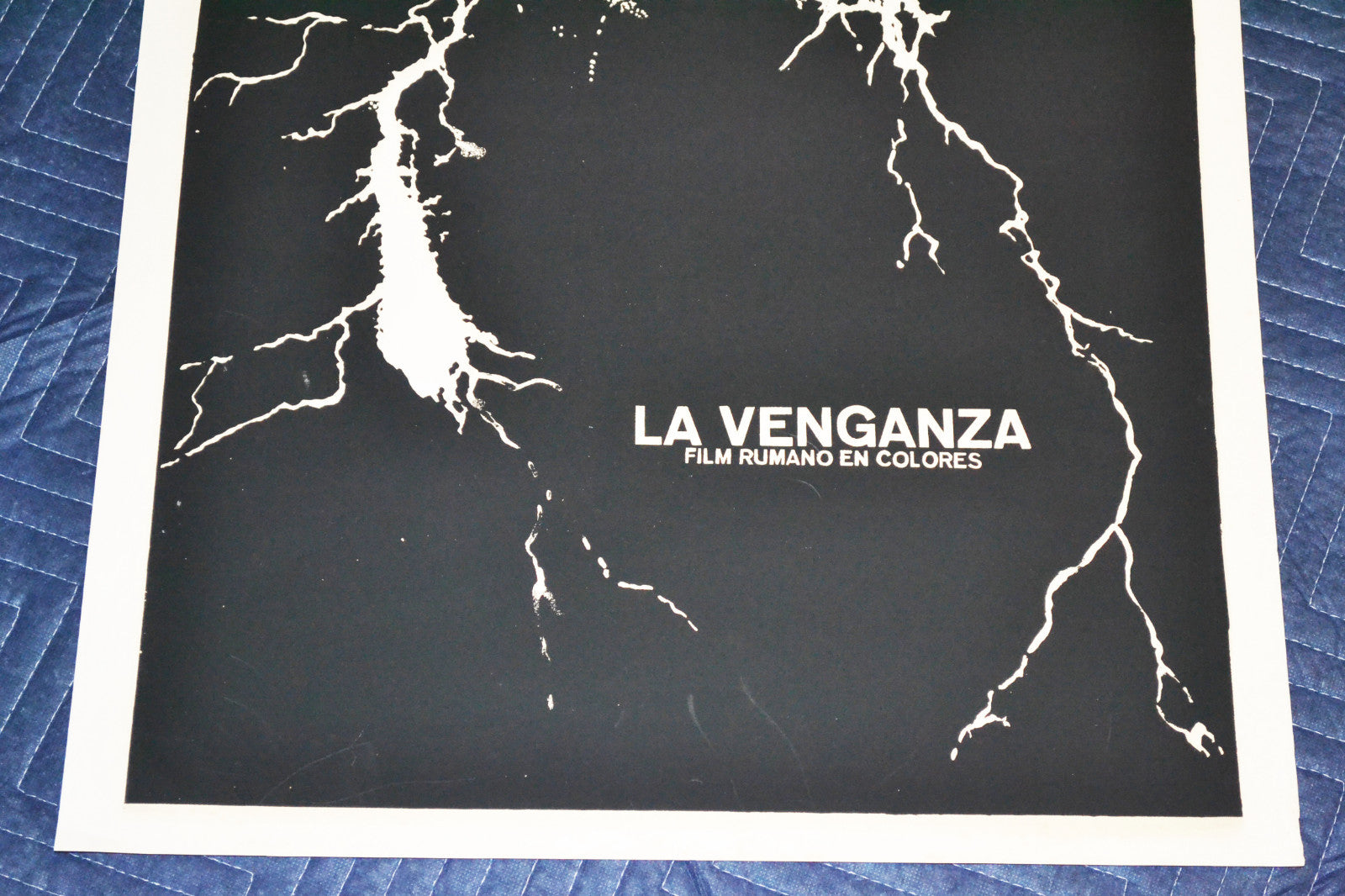 1971 Original Cuban Silkscreen Movie Poster"Vengeance"Electric.Romanian art film