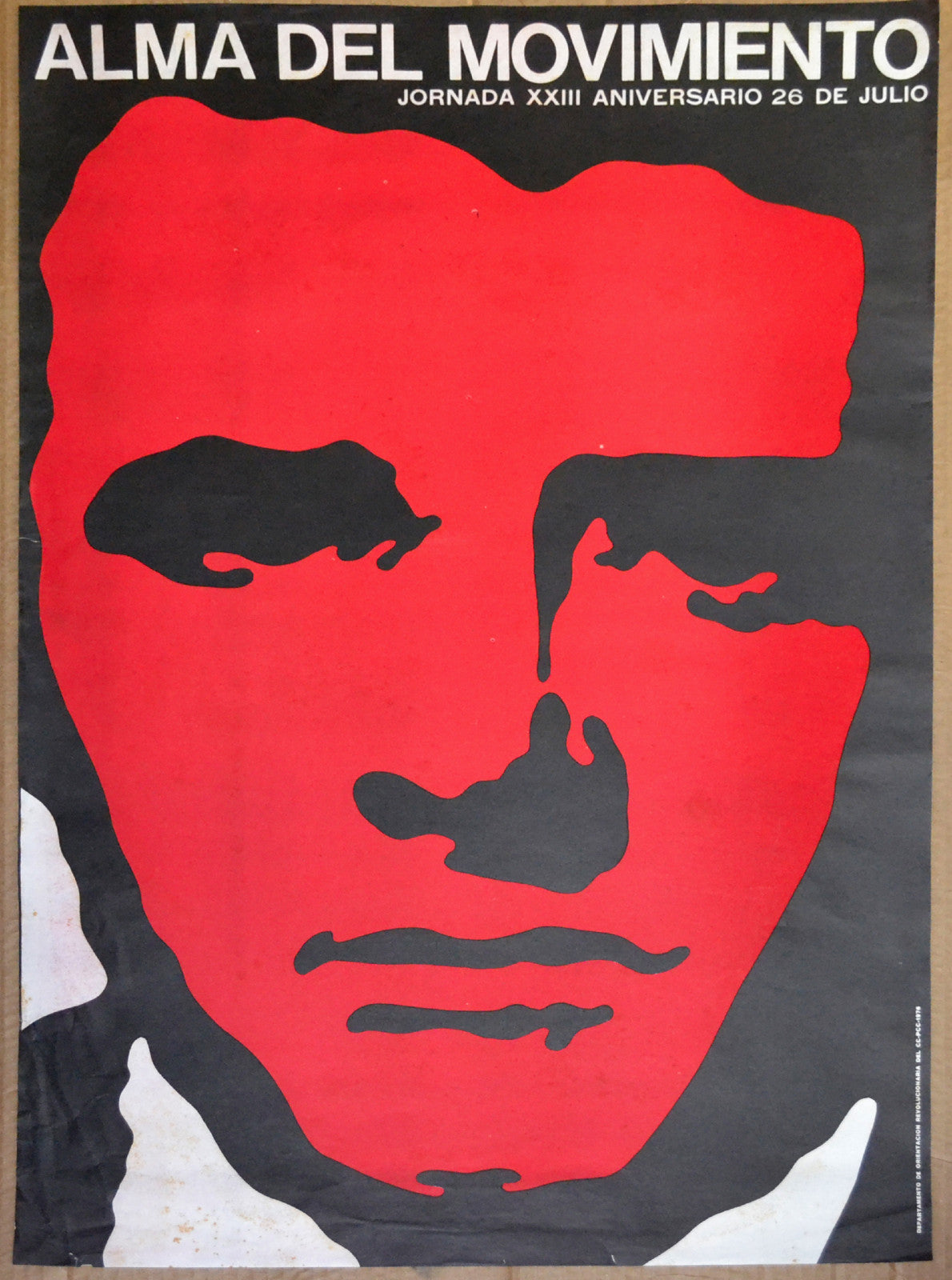 1976 Cuban Original Political Poster.Abel Santamaria.Castro Revolution History.