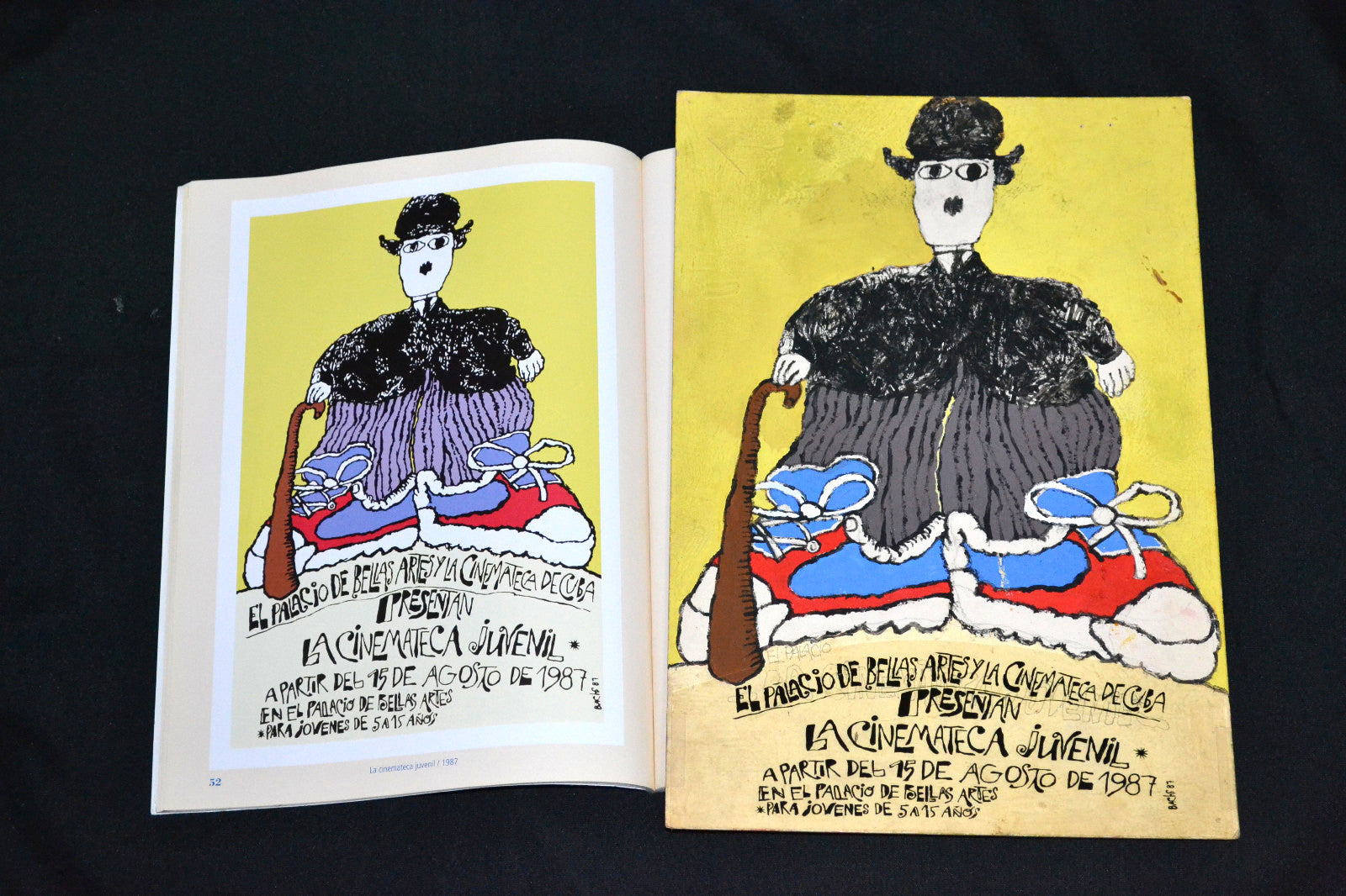 1987 Original Cuban Movie Poster MOCKUP. Painting.Chaplin Sneaker.Unique Art