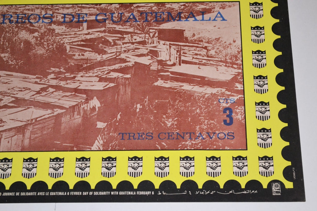 1972 Original Cuban Poster.Cold War vintage.Guatemala Poverty.Political art.Mint