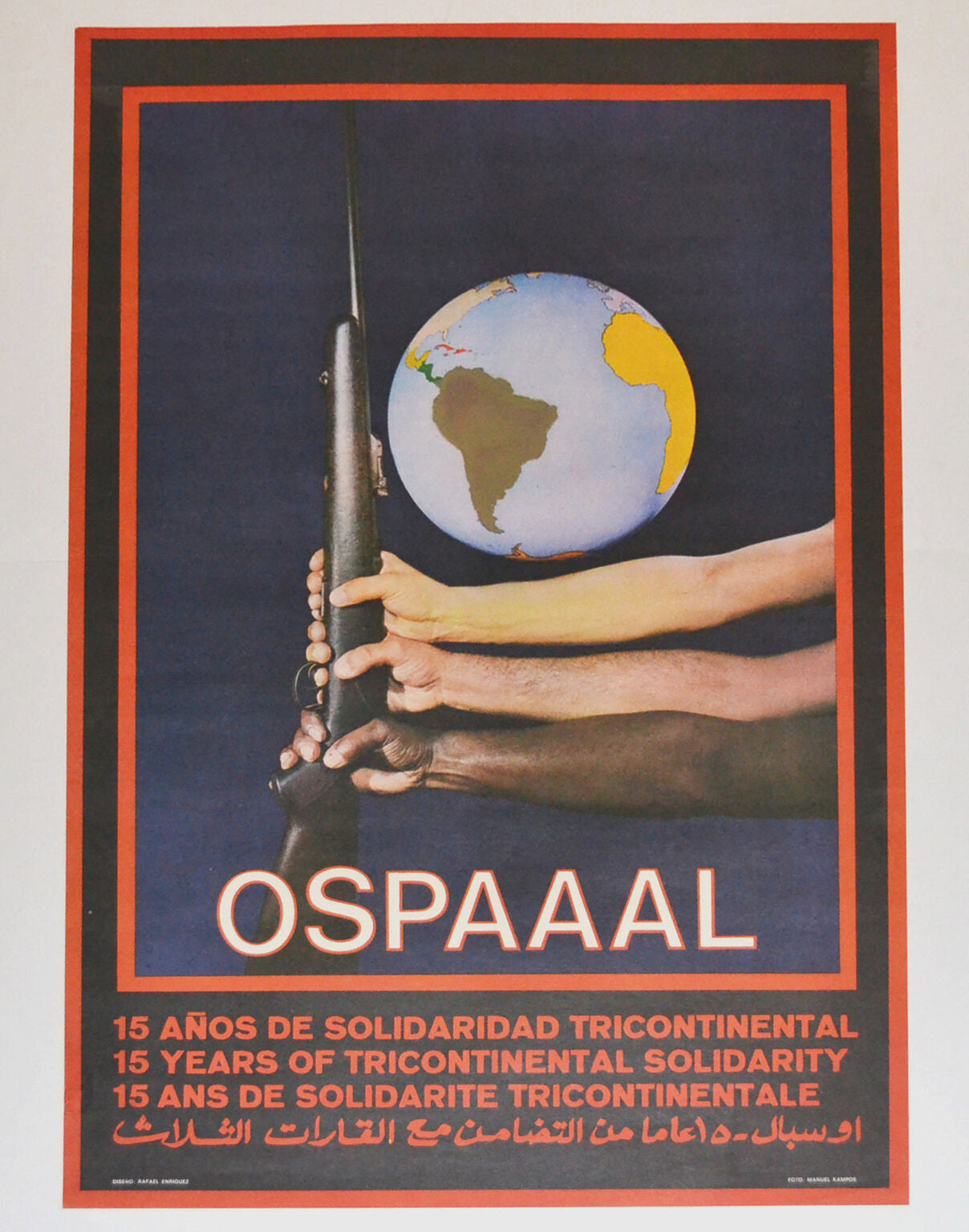 1981 Original Cuba Political Poster.Cold War Graphic.OSPAAAL Tri-Continental art