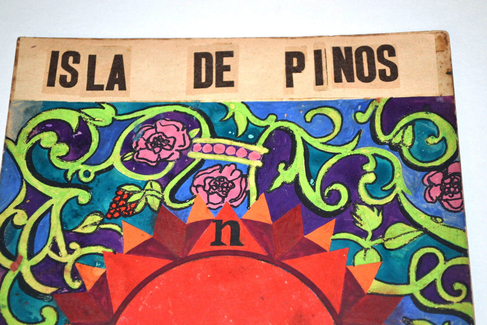 1968 Original Cuban Movie Painting MOCKUP.Isla de Pinos.Unique Art Piece!Boceto