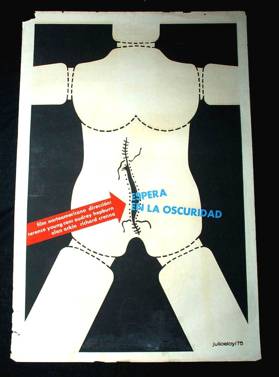 1975 Original Cuban Movie Poster"WAIT TIL DARK"American film.Alan Arkin.Hepburn.