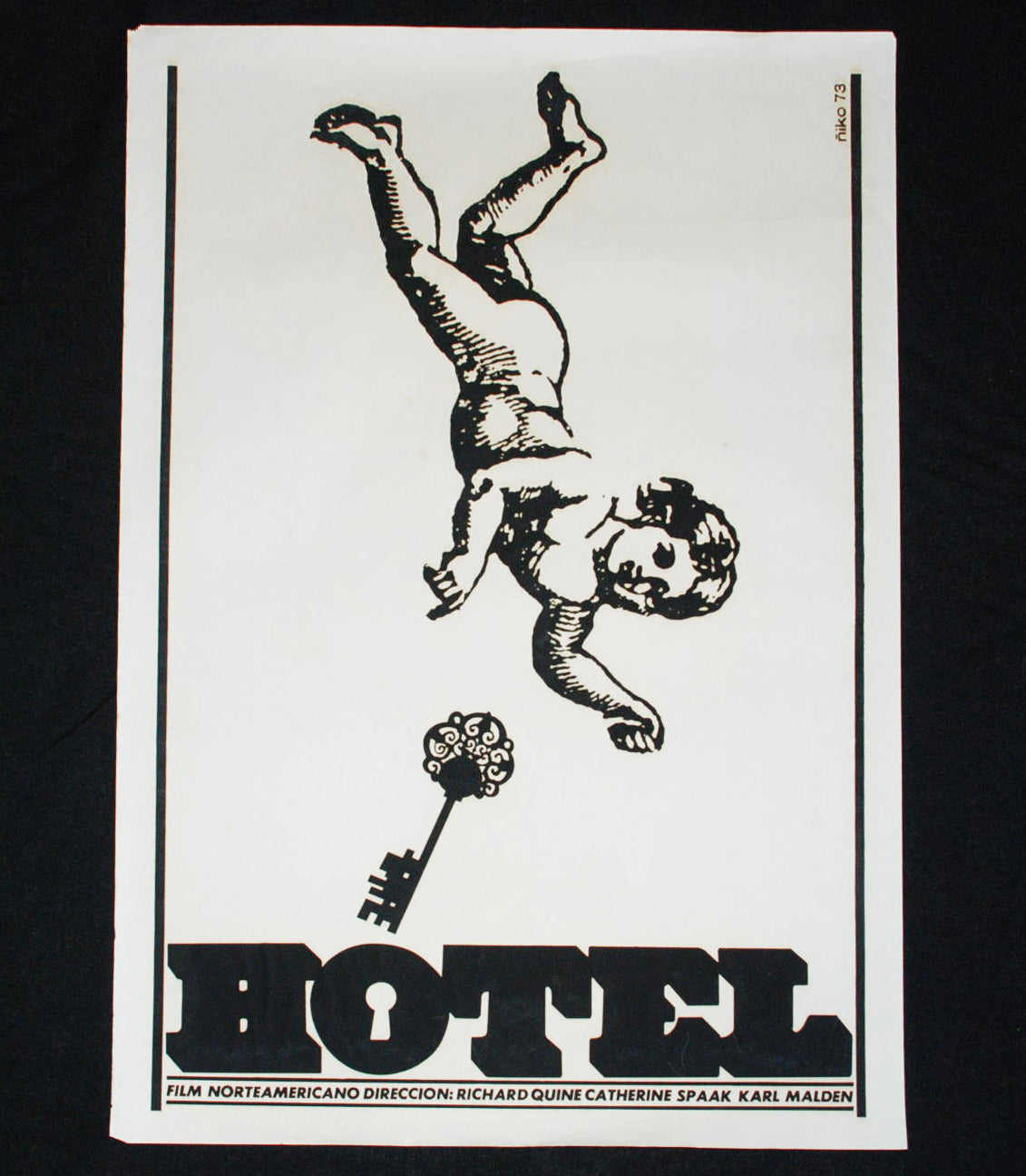 1973 Original Cuban Movie Poster"Hotel"Richard Quine American art film.Suicide.