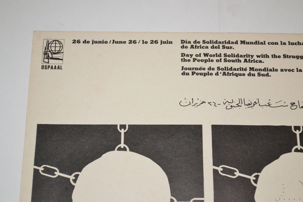 1974 Cuban Original Political Poster.Anti-Apartheid Racism.SOUTH AFRICAn.art