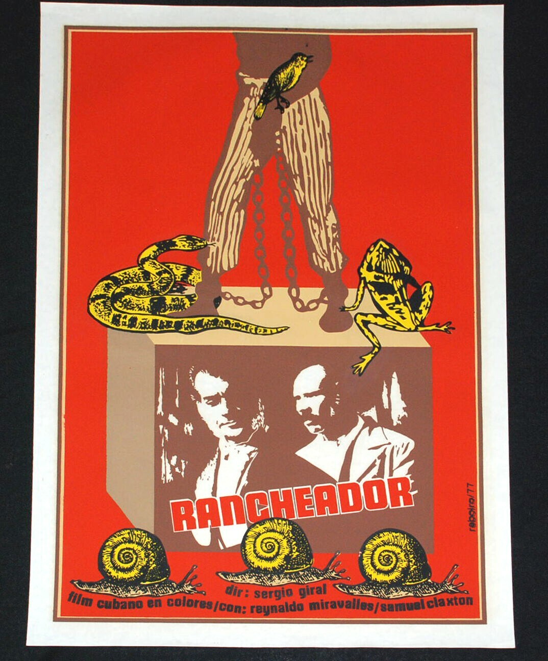 1977 Original Cuban Movie Poster"Cowboy.Rancheador"mint.Reboiro authentic art