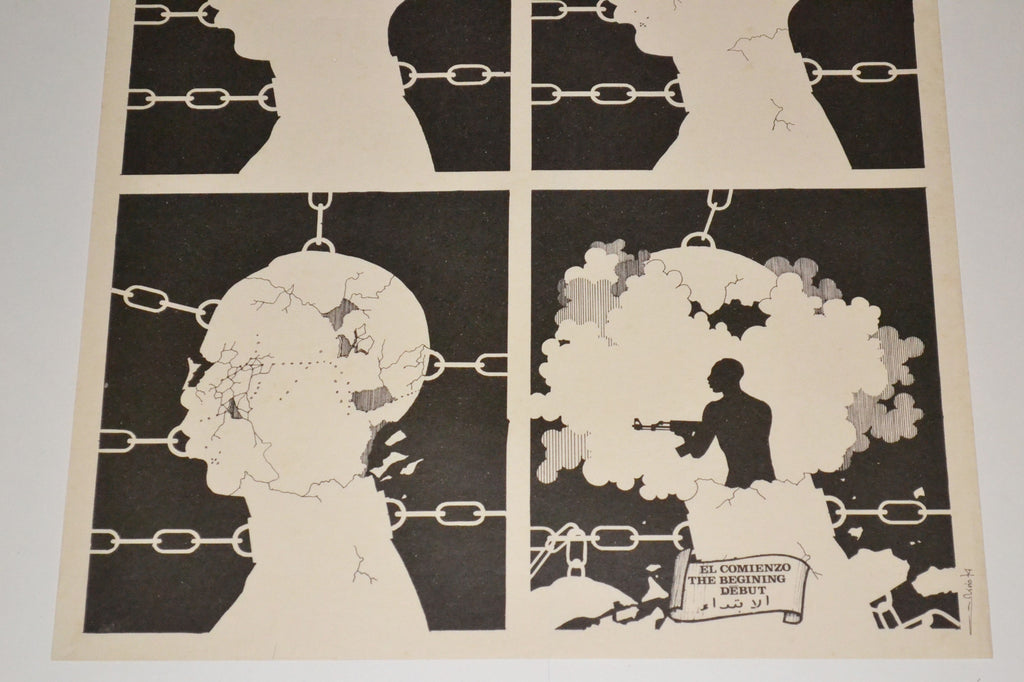 1974 Cuban Original Political Poster.Anti-Apartheid Racism.SOUTH AFRICAn.art