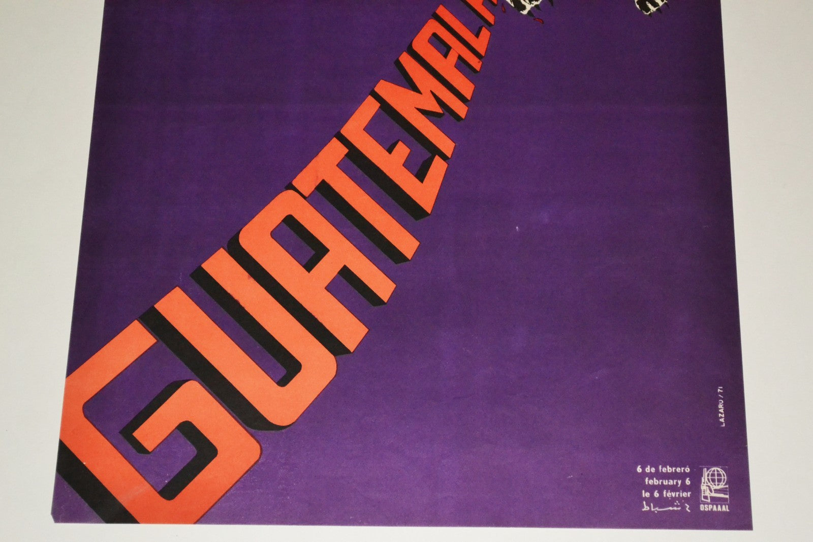 1971 Original Cuban Poster.Cold War vintage art.Guatemala.Chacal Zacapa.Dictator