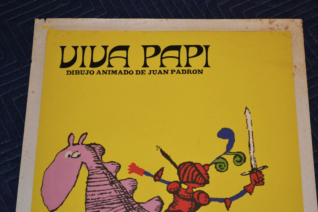 1982 Original Cuban Silkscreen Movie Poster.Viva Papi.Daddy Hero.Dragon children