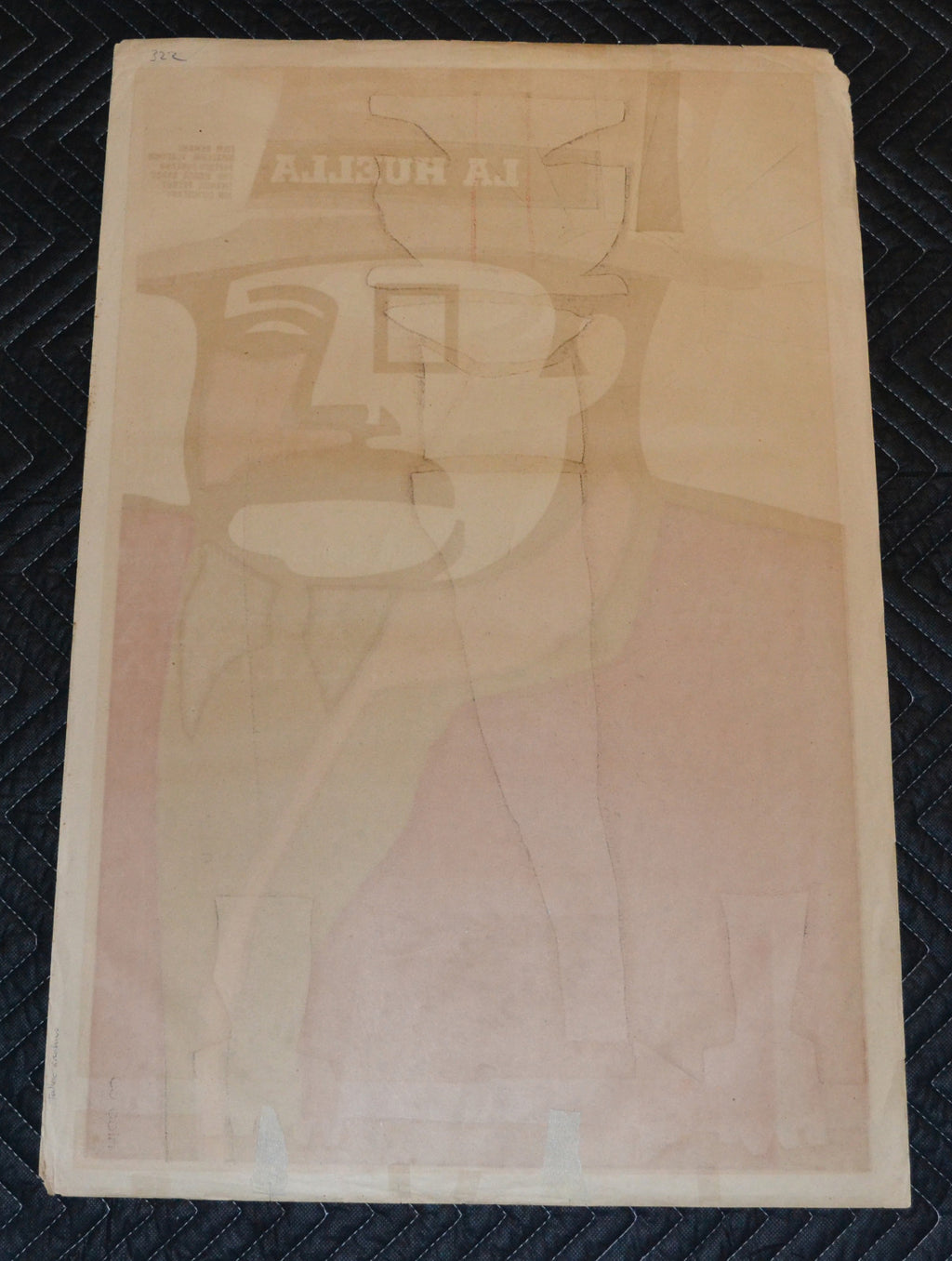 1969 Original Cuban Movie Poster.Affiche"Fingerprint"Romanian Art film.La Huella