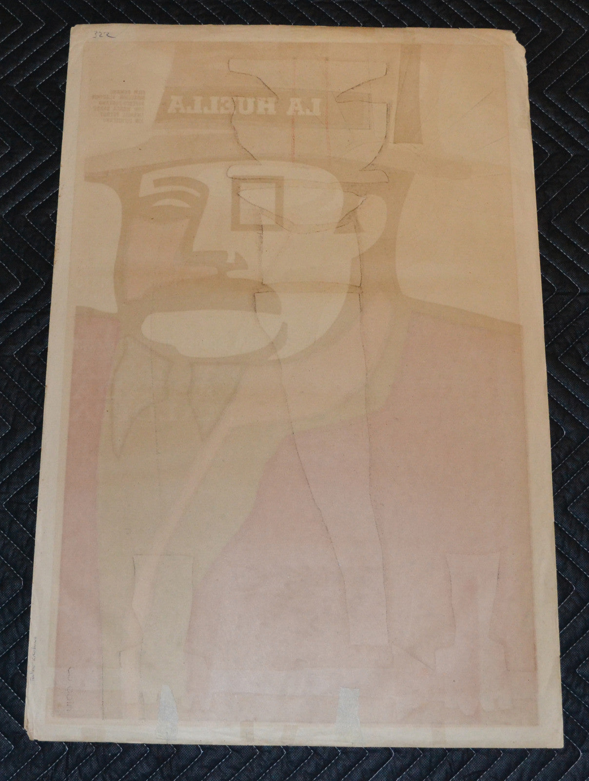 1969 Original Cuban Movie Poster.Affiche"Fingerprint"Romanian Art film.La Huella