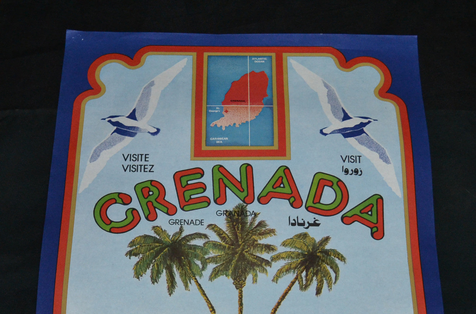 1982 Original Cuban Poster.Plakat.Grenada Socialist Tourism.Collectible art