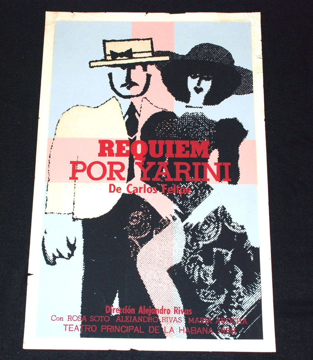 1988 Cuban Original Theater Poster"Pimp Alberto Yarini"Couple Dancing Salsa.Rare
